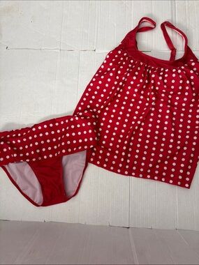 Red Polka Dot Tankini Swim Set - Two Piece
